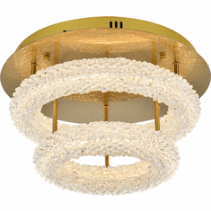 Elegant 3800F18L2SG Bowen Satin Gold LED 18" Flush Lighting