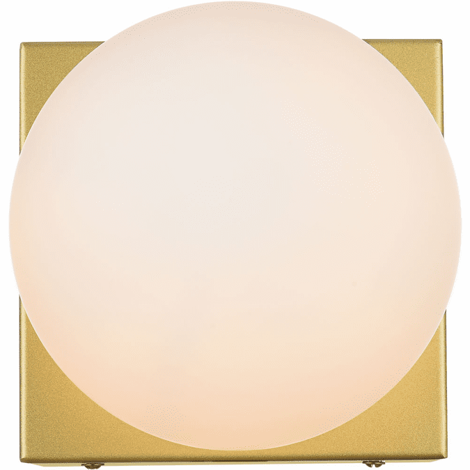 Elegant LD7303W6BRA Jaylin Modern Brass and Frosted White Living District Wall Lamp