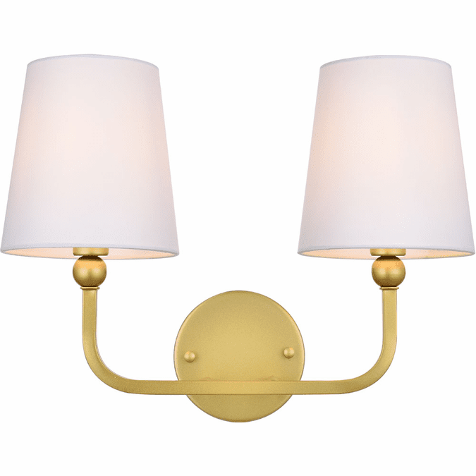 Elegant LD7322W16BRA Colson Brass and Clear Living District 2Light