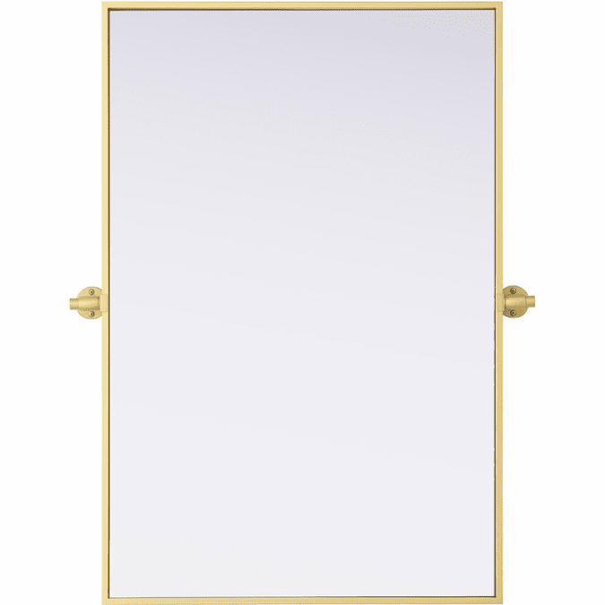 Elegant MR6H2436BRA Amoura Modern Brass 24" Wall Mounted Mirror