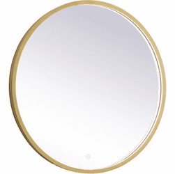 Elegant MRE6028BR Pier Brass LED Wall Mounted Mirror