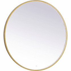 Elegant MRE6042BR Pier Brass LED Wall Mirror