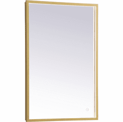 Elegant MRE61830BR Pier Brass LED Wall Mirror