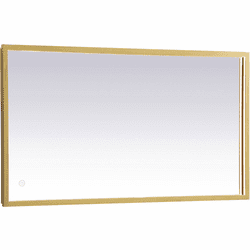 Elegant MRE61836BR Pier Brass LED Wall Mounted Mirror