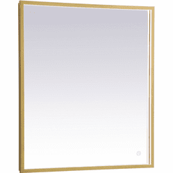Elegant MRE62436BR Pier Brass LED Wall Mirror