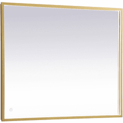 Elegant MRE62740BR Pier Brass LED Wall Mirror