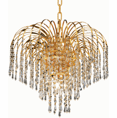 Elegant V6801D19G-RC Falls Gold 19" Mini Chandelier Lamp
