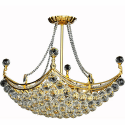 Elegant V9800D28G-RC Corona Gold 16" Flush Lighting