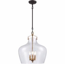 Elk Home 16594/3 Davenport Retro Brushed Antique Brass Hanging Light