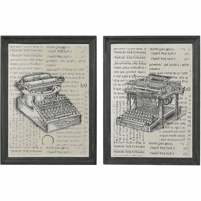 Elk Home 268663/S2 Dunrea House Retro Clear / Black Antique Typewriter