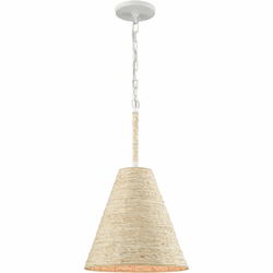Elk Home 32455/1 Abaca Contemporary Textured White 12" Lighting Pendant