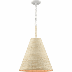 Elk Home 32456/1 Abaca Contemporary Textured White 17" Pendant Lamp