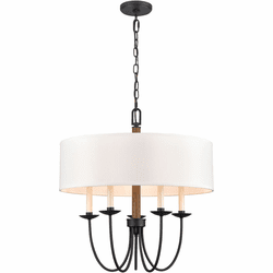 Elk Home 89706/5 Neville Charcoal Black Drum Hanging Lamp