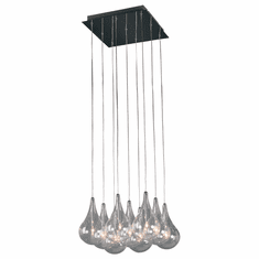 ET2 E20116-18 Larmes Contemporary Square Nine Light Multi Pendant