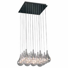 ET2 E20117-18 Larmes Contemporary Square Sixteen Light Multi Pendant
