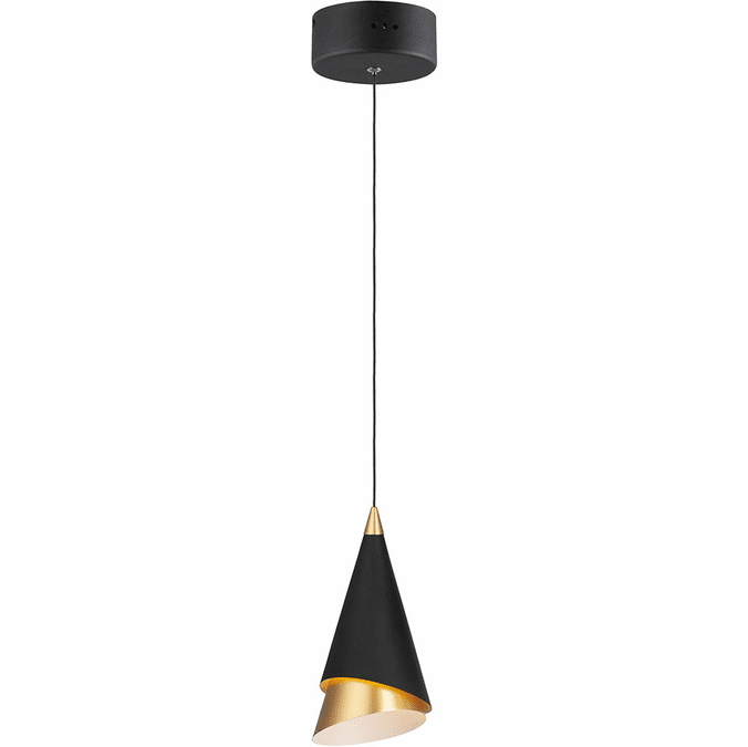 ET2 E21441-BKMG Mermaid Contemporary Black / Metallic Gold LED Mini Ceiling Pendant Light