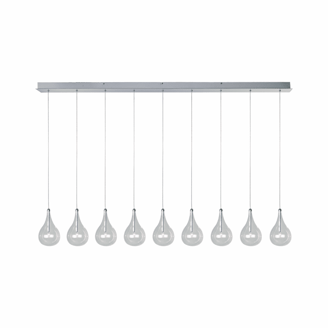 ET2 E23119-18 Larmes Contemporary Long Nine Light Multi Pendant
