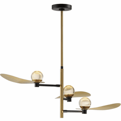 ET2 E24073-BKNAB Pearl Contemporary Black / Natural Aged Brass LED Chandelier Lighting