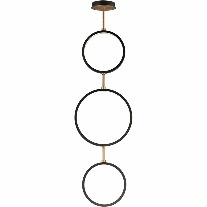 ET2 E24321-BKGLD Hoopla Contemporary Black / Gold LED Ceiling Light Pendant