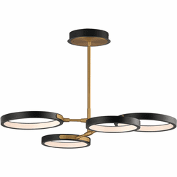 ET2 E24322-BKGLD Hoopla Modern Black / Gold LED Lighting Chandelier