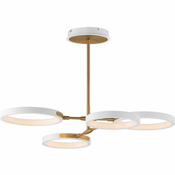 ET2 E24322-WTGLD Hoopla Modern White/Gold LED Chandelier Light
