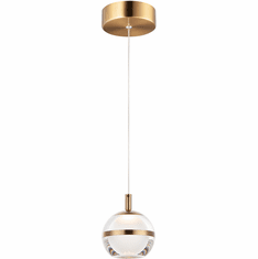 ET2 E24591-93NAB Swank Modern Natural Aged Brass LED Mini Pendant Hanging Light