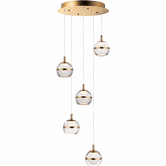 ET2 E24595-93NAB Swank Modern Natural Aged Brass LED Multi Drop Lighting