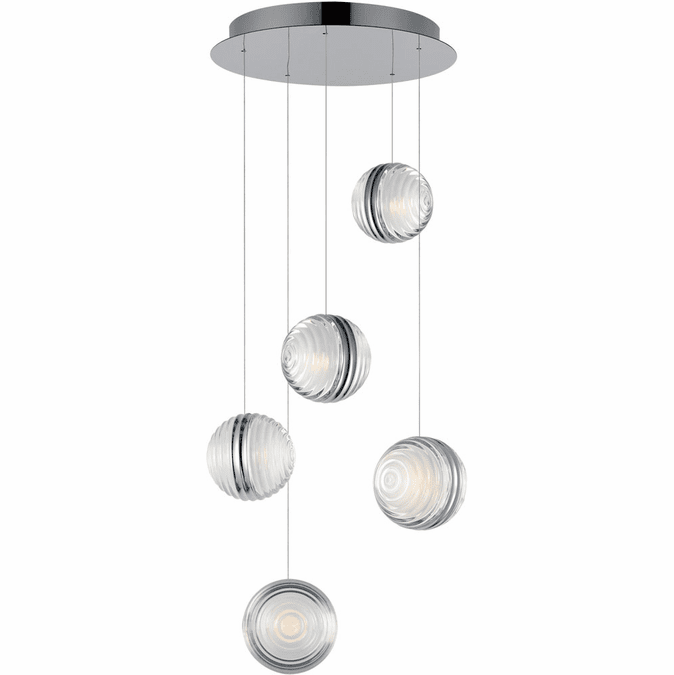ET2 E24695-75PC Pulse Modern Polished Chrome LED Multi Pendant Lighting ...