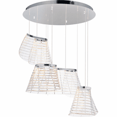 ET2 E24816-82PC Tartan Contemporary Polished Chrome LED Multi Lighting Pendant