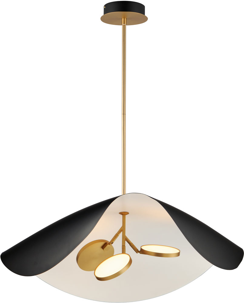 ET2 E24968-WTBKGLD Carmen Modern Black / Gold LED 32" Pendant Light ...