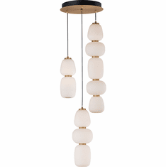 ET2 E25069-92BKGLD Soji Modern Black / Gold LED Multi Pendant Lamp