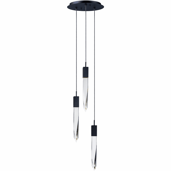 ET2 E31243-20BK Quartz Black LED Multi Drop Ceiling Light Fixture