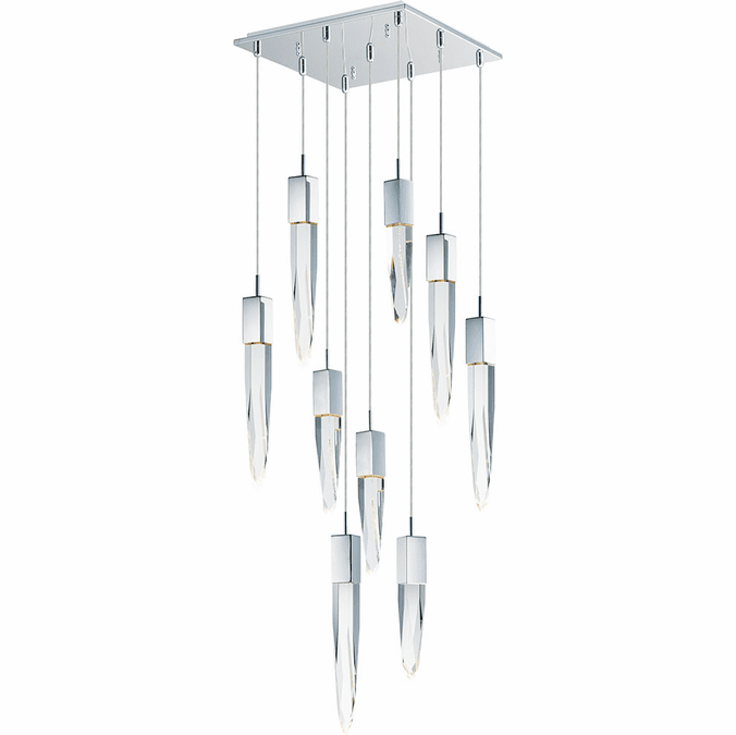 ET2 E31246-20PC Quartz Polished Chrome LED Multi Hanging Light