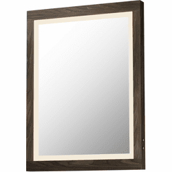 ET2 E42052-WN Sawyer Modern Walnut LED Wall Mirror