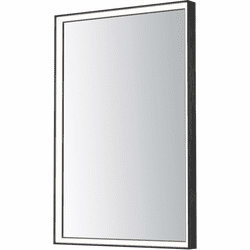 ET2 E42062-BBK Bevel Contemporary Brushed Black LED Wall Mounted Mirror