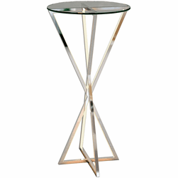 ET2 E71011-PC York Modern Polished Chrome LED Accent Table