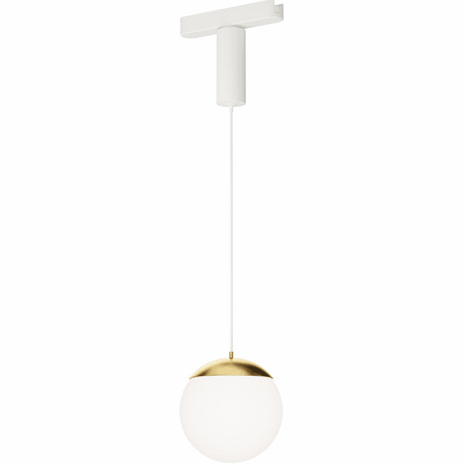 ET2 ETL31013-WTNAB Continuum Modern White / Natural Aged Brass LED Track Mini Pendant Light Fixture