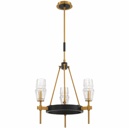 Eurofase 35938-019 Gladstone Modern Antique Brass / Black Mini Ceiling Chandelier