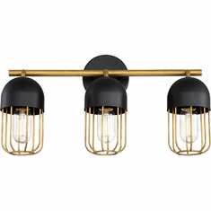 Eurofase 35961-017 Palmerston Modern Matte Black 3-Light Bathroom Light Fixture