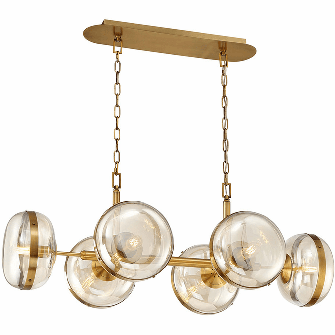 Eurofase 38130014 Nottingham Modern Ancient Brass Kitchen Island Light