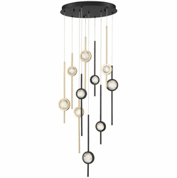Eurofase 39464-033 Barletta Contemporary Black Anodized Aluminum LED Multi Lighting Pendant