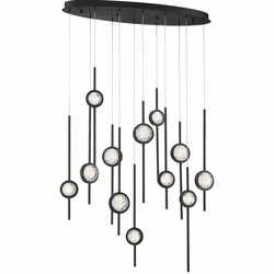 Eurofase 39466-013 Barletta Contemporary Black Anodized Aluminum LED Multi Drop Ceiling Lighting