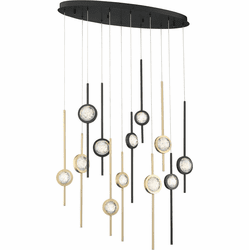 Eurofase 39466-037 Barletta Modern Black Anodized Aluminum LED Multi Pendant Lighting