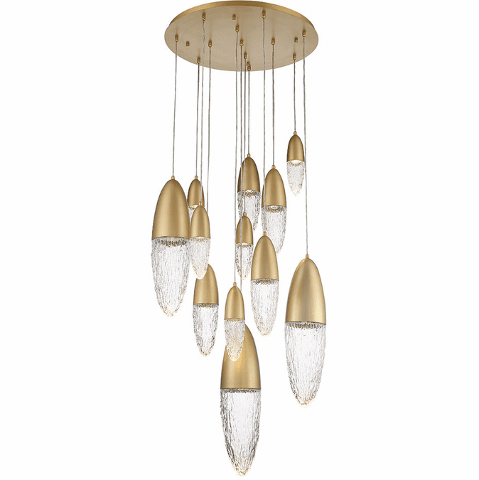 Eurofase 43859-038 crou Contemporary Gold Halogen Round Multi Pendant Light
