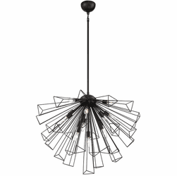 Eurofase 43863-013 Dendelio Modern Black Geometric Hanging Chandelier