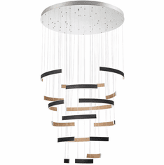 Eurofase 43902-019 Verdura Modern Black / Brown LED Tiered Multi Ceiling Pendant Light