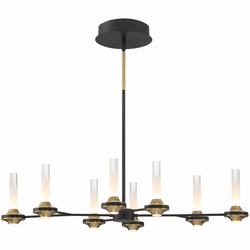 Eurofase 45714-016 Torcia Contemporary Black and Brass LED Chandelier Light