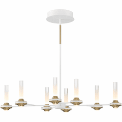 Eurofase 45714-023 Torcia Contemporary White and Brass LED Chandelier Light