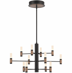Eurofase 46353-016 Albany Modern Black and Brass LED Ceiling Chandelier