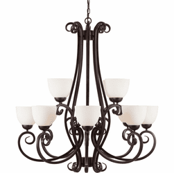 Forte 2250-12-32 Sutter Traditional Antique Bronze 38" Hanging Chandelier